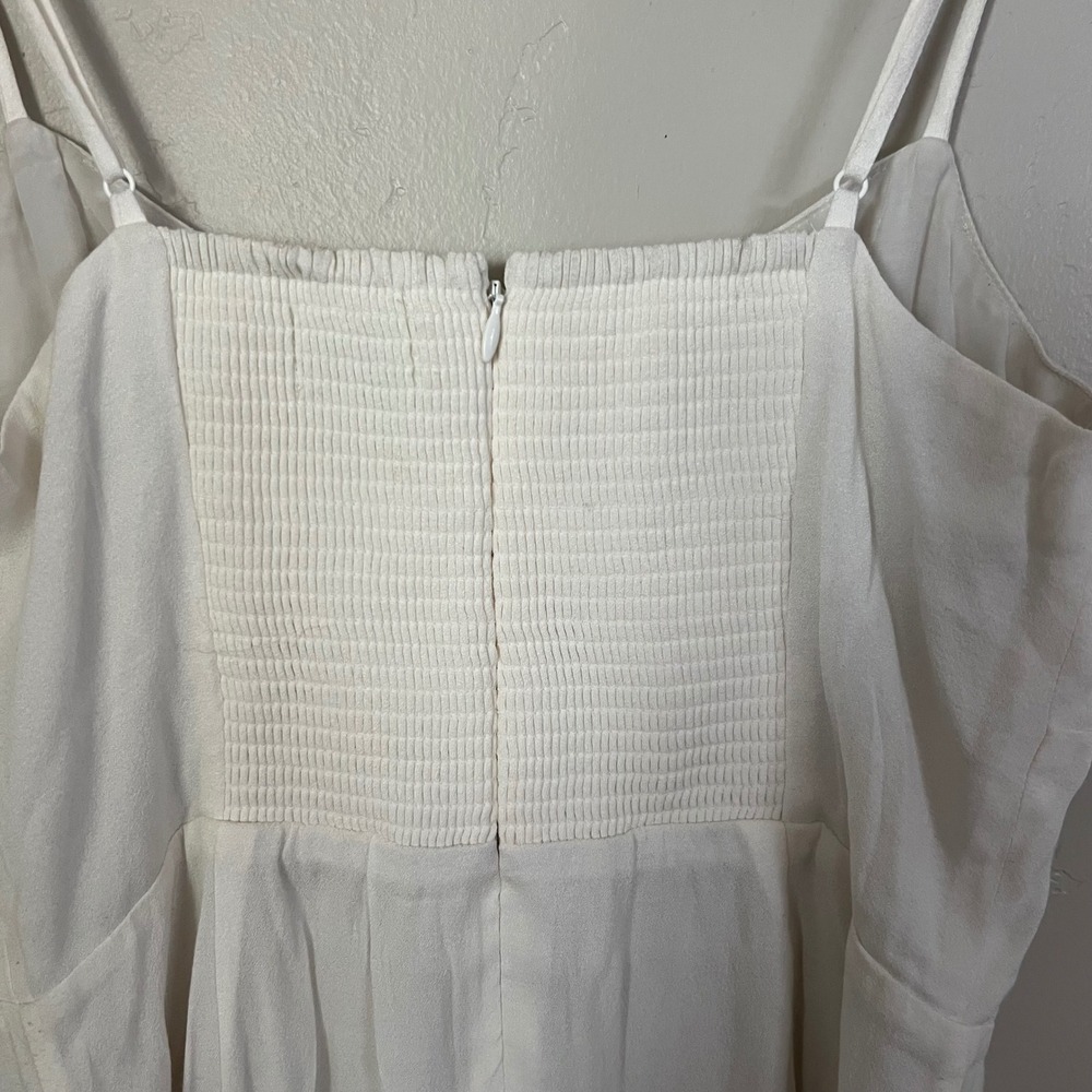 Sunday Best White Smocked Square Neck Mini Slip Dress Size S - Picture 5 of 6